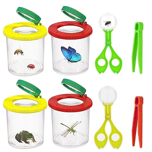 Udbrud Becherlupe Set, 4 Stück Insekten Beobachtungsbox mit 2 Insektenfänger Scherenzange und 2 Plastik Pinzette Insekten Viewer Insekten Viewer für Kinder Outdoor Wissenschaft Natur Erkundun Udbrud Becherlupe Set, 4 Stück Insekten Beobachtungsbox mit 2 Insektenfänger Scherenzange und 2 Plastik Pinzette Insekten Viewer Insekten Viewer für Kinder Outdoor Wissenschaft Natur Erkundun von Udbrud