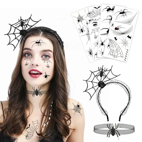 Udbrud Halloween Spinne Haarreifen, Halloween Spinne Haarband mit Halsketten, Spinnweben Stirnband Spinne Accessoires Kopfschmuc Halloween Kostüm Zubehör für Halloween Kostüm Cosplay Party Udbrud Halloween Spinne Haarreifen, Halloween Spinne Haarband mit Halsketten, Spinnweben Stirnband Spinne Accessoires Kopfschmuc Halloween Kostüm Zubehör für Halloween Kostüm Cosplay Party von Udbrud