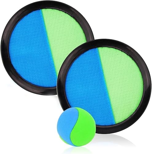 Udbrud Klettballspiel, Klettballspiel für Kinder mit 2 Fangscheiben und 1 Bällen Outdoor Klettball Set Klettball Strandspielzeug Ballspiele für Draußen für Party, Garten Udbrud Klettballspiel, Klettballspiel für Kinder mit 2 Fangscheiben und 1 Bällen Outdoor Klettball Set Klettball Strandspielzeug Ballspiele für Draußen für Party, Garten von Udbrud
