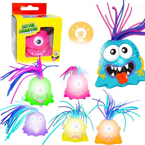 Verbessertes leuchtendes Stressabbau-Spielzeug zum Ziehen an den Haaren, schreiendes Monster, lustiges Spielzeug zum Ziehen von Haaren, lustiges Spielzeug für Kinder, Anti-Angst-Spielzeug für Kinder von Uddiee