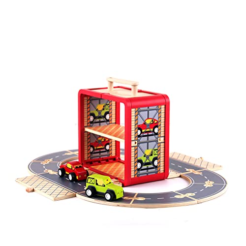 Udeas Auto-Spielzeug-Set, Holz Spielzeug mit Zwei verschiedenen Holzauto mit Autorennbahn Holz, Spielzeug Auto von Udeas
