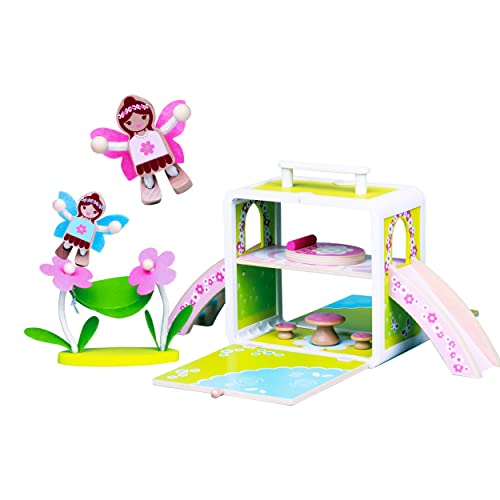 Udeas Feenhaus-Spielzeug, Holzspielzeug mit verschiedenen Charakteren, farbenfrohes lustiges Kinderspielzeug, wunderbares Puppenhaus für Mädchen ab 3 Jahren von Udeas