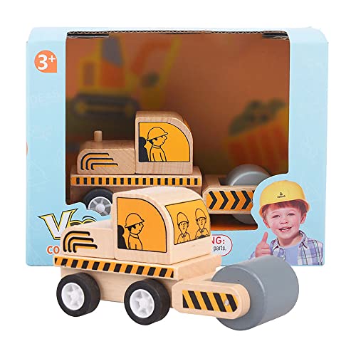 Udeas Walze Holzspielzeug, Straßenwalze Baufahrzeuge für Kinder, Spielzeug ab 3 Jahre von Udeas
