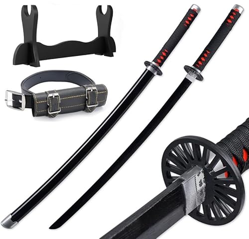 Udekit Anime Ninja Bambus Schwert Katana Krieger Waffen–40Zoll(104cm),mit Gürtel und Halter,für Halloween Motto Party Karneval Dress Up Party Cosplay von Udekit