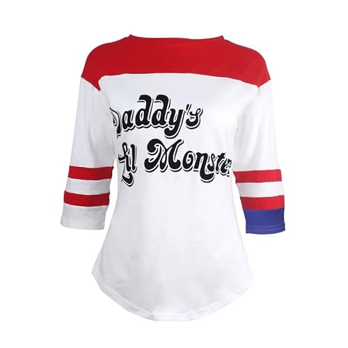 Udekit Raglan Elastisches T-Shirt für Frauen Mädchen Harley Cosplay Kostüm Mittel von Udekit