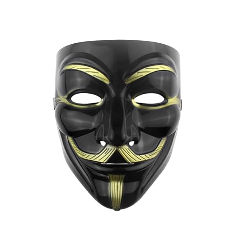 Udekit Hacker Maske V für Vendetta Maske für Erwachsene Kinder Halloween Karneval Party Kostüm Cosplay Schwarz von Udekit