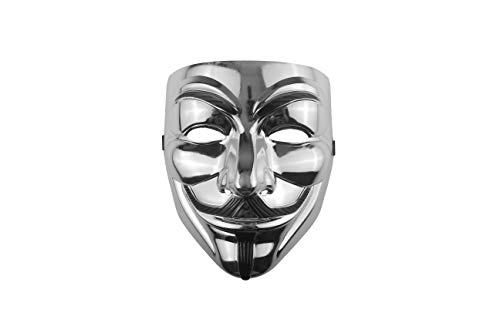 Udekit Hacker Maske V Für Vendetta Maske Für Kinder Frauen Männer Halloween Kostüm Cosplay Silber von Udekit