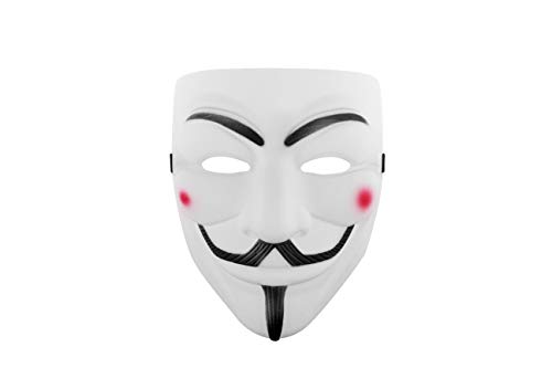 Udekit Hacker Masken V Für Vendetta Anonyme Verdickt PVC Gefrostet für Erwachsene Und Kinder Halloween Cosplay Kostüm Party Requisiten weiß von Udekit
