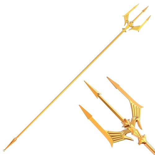 Udekit Metall Dreizack Speer Cosplay Kostüm 3-zackige Poseidon Waffe für Erwachsene Frauen Männer Halloween von Udekit