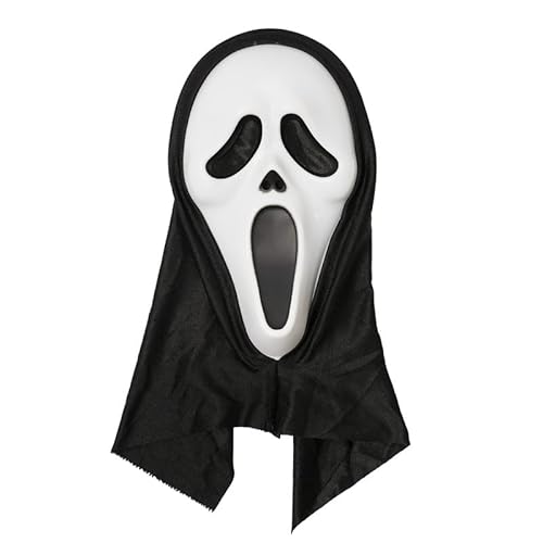 Udekit Starrplastik Gruselige Horror GhostFace Scream Maske Halloween Cosplay Kostüm Für Kinder ab 4 und Erwachsene von Udekit