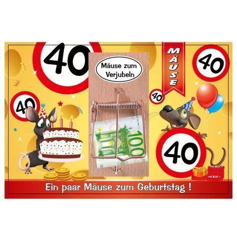 Udo Schmidt GmbH & Co Deko Mausefalle auf Karte 40" Zum 40. Geburtstag von Udo Schmidt GmbH & Co