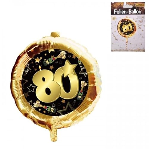 Folien-Ballon 80.Geburtstag schwarz/gold originelle Geschenke zum 80. Geburtstag Art.13794 von Udo Schmidt