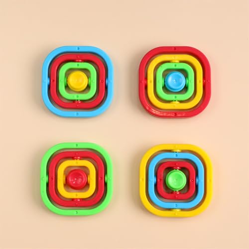 4 Pack Fidget Spinner Bulk für Kind Erwachsene Tri-Spinner Fidget Spielzeug Spinner für Stress Relief, Sensorisches Spinnendes Spielzeug für Kinder und Erwachsene (Bunt) von Ueiwffzo