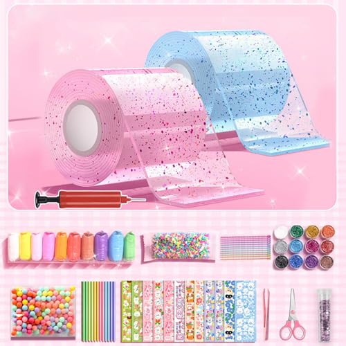 Nano Tape Bubbles Set, 56 Stück Doppelseitiges Klebeband Set für Blow Bubbles, DIY Bubble Tape Nano Klebeband mit 2 Rollen Nanoband Doppelseitig für Kinder Jungen Mädchen Nano Tape Bubbles Set, 56 Stück Doppelseitiges Klebeband Set für Blow Bubbles, DIY Bubble Tape Nano Klebeband mit 2 Rollen Nanoband Doppelseitig für Kinder Jungen Mädchen von Ueiwffzo