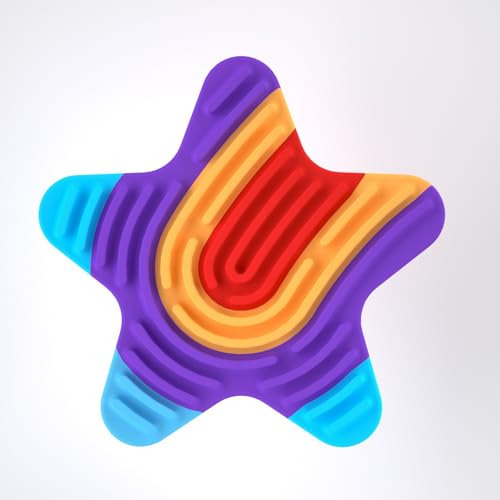 Sensorik Spielzeug Activity Board, Silikon Sensory Toys mit 11 Schnüren Fidget Spiel Zur Autismus, Stress, ADHD, Anxiety Spiele Play Toy Für Kinder ab 3 Jahr & Erwachsene (Bunt,Stern) von Ueiwffzo