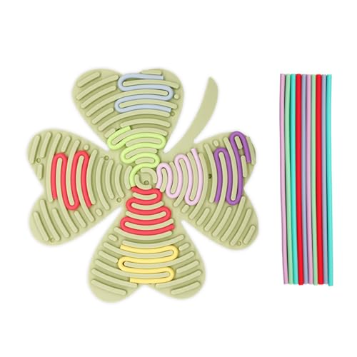 Silicone Sensorik Activity Board Sensory Fidget Spiel Toys Doppelseitiges Sensorisches Spielzeug Aktivitätsbrett mit 10 Silikonstäbchen für Kinder zur ADHD Angstzuständen Autismus (KT-A-02) von Ueiwffzo