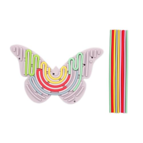 Silicone Sensorik Activity Board Sensory Fidget Spiel Toys Doppelseitiges Sensorisches Spielzeug Aktivitätsbrett mit 10 Silikonstäbchen für Kinder zur ADHD Angstzuständen Autismus (KT-C-01) von Ueiwffzo