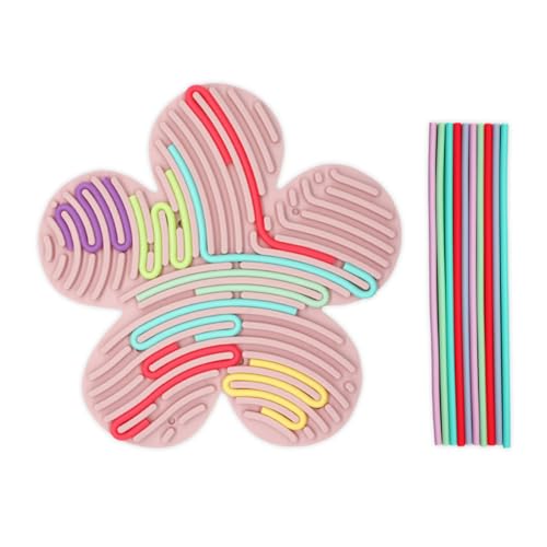 Silicone Sensorik Activity Board Sensory Fidget Spiel Toys Doppelseitiges Sensorisches Spielzeug Aktivitätsbrett mit 10 Silikonstäbchen für Kinder zur ADHD Angstzuständen Autismus (KT-C-02) von Ueiwffzo