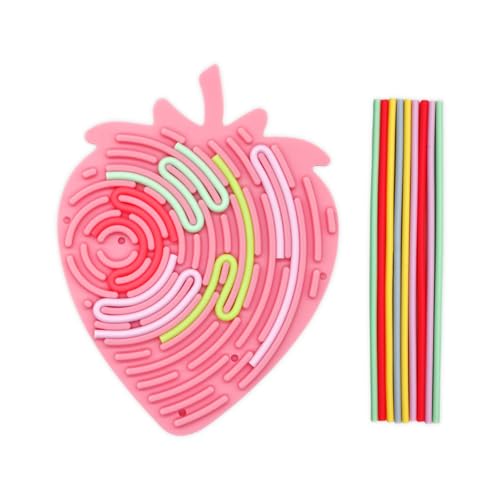Silicone Sensorik Activity Board Sensory Fidget Spiel Toys Doppelseitiges Sensorisches Spielzeug Aktivitätsbrett mit 10 Silikonstäbchen für Kinder zur ADHD Angstzuständen Autismus (KT-D-01) von Ueiwffzo