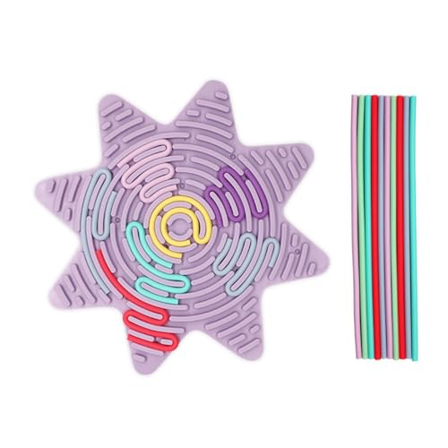 Silicone Sensorik Activity Board Sensory Fidget Spiel Toys Doppelseitiges Sensorisches Spielzeug Aktivitätsbrett mit 10 Silikonstäbchen für Kinder zur ADHD Angstzuständen Autismus (KT-D-02) von Ueiwffzo