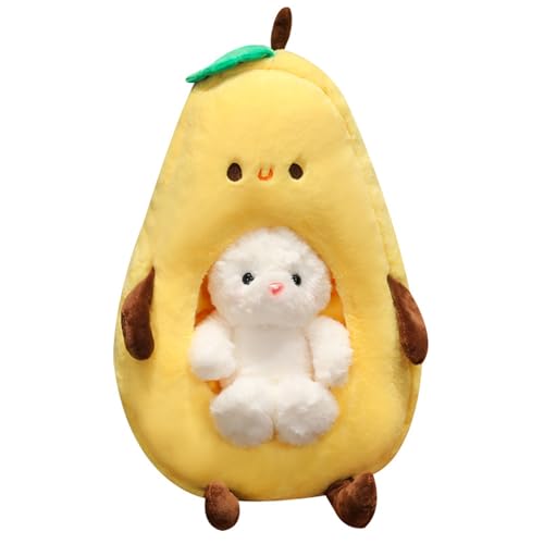 Ueiwffzo 2 in 1 Avocado Teddybär Plüschtier Kissen, Kreativ Kuscheltier Bär Plüsch Spielzeug Teddybär Plüsch Puppe Plüschtier Stofftier Kissen Für Kinder Geburtstaggeschenk (60cm) von Ueiwffzo