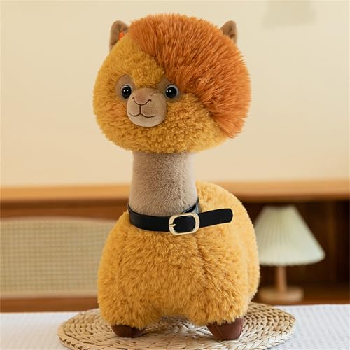 Ueiwffzo Alpaka Kuscheltier, Alpaka-Plüschpuppen Niedlich Lama Plüschtier Stofftier Plüschpuppe Kissen Plüsch Spielzeug Geschenk Für Mädchen Jungen (37cm,Braun) von Ueiwffzo