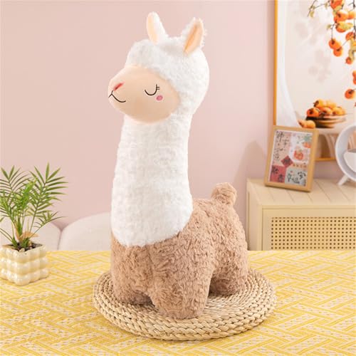 Ueiwffzo Alpaka Kuscheltier, Alpaka Plüschtier Alpaka Seitenschläferkissen Alpaka Kissen Alpaka Stofftier Plüschtier Alpaka Geschenk (25cm,Braun) von Ueiwffzo