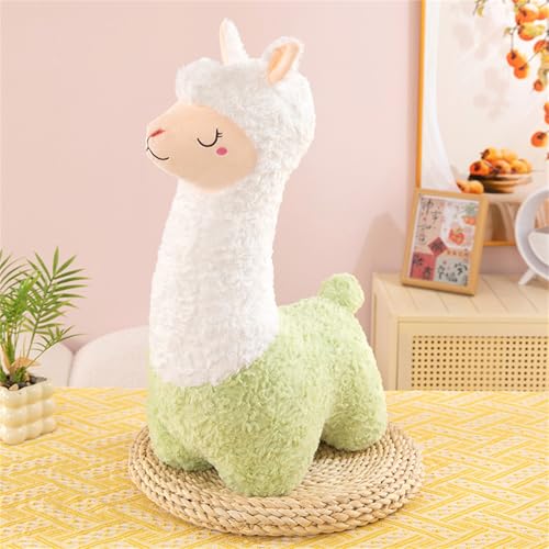 Ueiwffzo Alpaka Kuscheltier, Alpaka Plüschtier Alpaka Seitenschläferkissen Alpaka Kissen Alpaka Stofftier Plüschtier Alpaka Geschenk (35cm,Grün) von Ueiwffzo