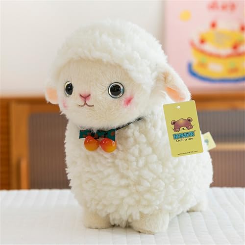 Ueiwffzo Alpaka Kuscheltier, Alpaka Plüschtier mit Kirsche Halskette Alpaka Kissen Alpaka Stofftier Plüschtier Alpaka Geschenk (35cm,Weiß) von Ueiwffzo