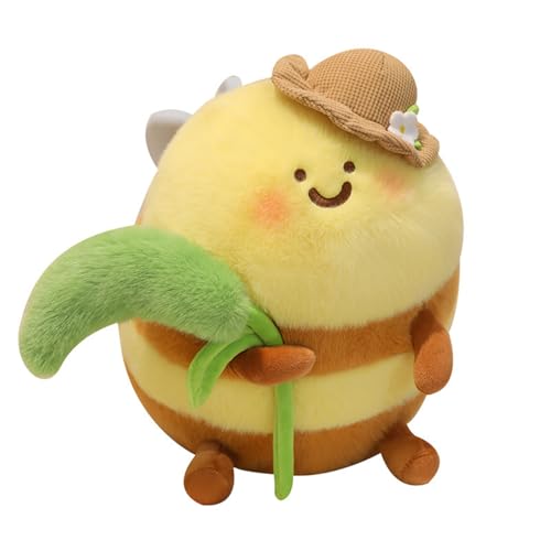 Ueiwffzo Biene Kuscheltier Plüschtier Biene Plüsch Spielzeug, Niedliches Bee Plush Toy Dokoration Stofftier Kissen Geschenke für Kinder (Biene 28cm) von Ueiwffzo