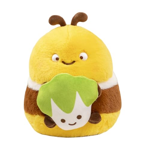 Ueiwffzo Biene Plüschtier Kuscheltier Baby mit Drag Line, Plüsch Biene Weiches Hautfreundliches Niedliches Bee, Spielzeug Gefüllte Tiere Spielzeug Kinder Geschenke (35cm,Gemüse) von Ueiwffzo