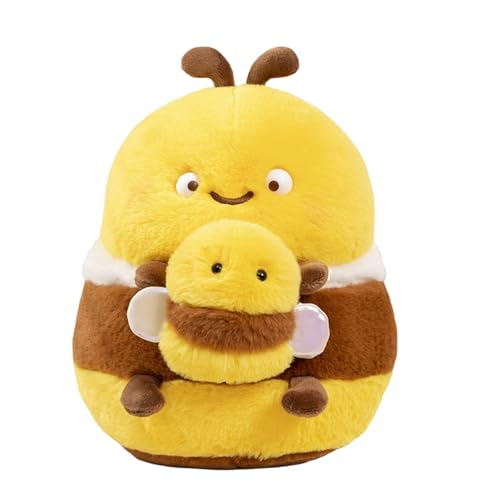 Ueiwffzo Biene Plüschtier Kuscheltier Baby mit Drag Line, Plüsch Biene Weiches Hautfreundliches Niedliches Bee, Spielzeug Gefüllte Tiere Spielzeug Kinder Geschenke (35cm,Kleine Biene) von Ueiwffzo