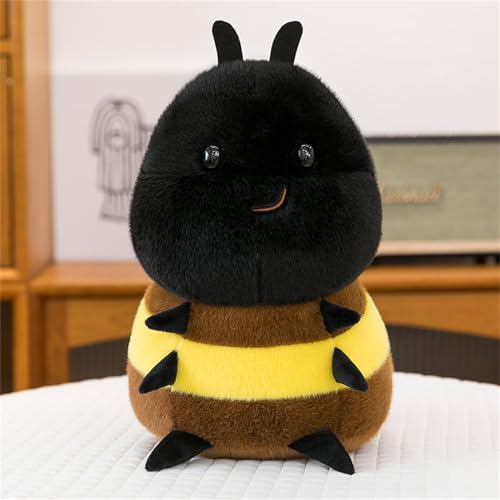 Ueiwffzo Biene Plüschtier Kuscheltier Honigbiene Plüschtier Kinder Weiches Plüsch Stofftier Bee Kuscheltier Plüsch Spielzeug Geschenk Zum Kindergeburtstag (Schwarze Bienen,35cm) von Ueiwffzo