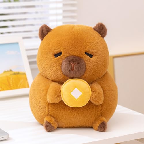 Ueiwffzo Capybara Plüschtier, 30cm Capybara Kuscheltier, Niedliche Wasserschwein Plüschtier Weiche Plushie Puppen Capybara Stofftier Plüsch Puppe für Geburtstagsgeschenk (Braun) von Ueiwffzo