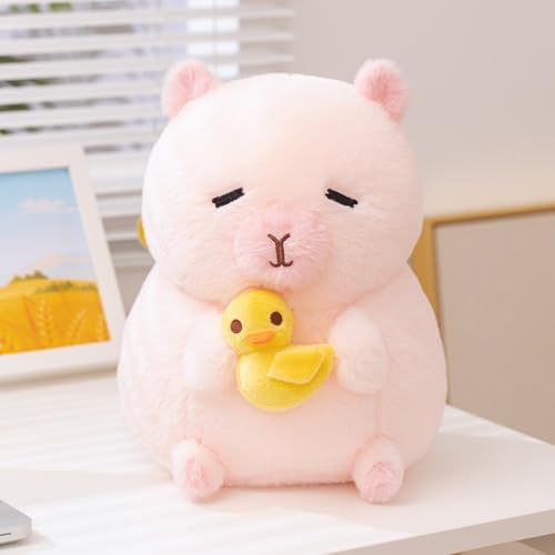 Ueiwffzo Capybara Plüschtier, 30cm Capybara Kuscheltier, Niedliche Wasserschwein Plüschtier Weiche Plushie Puppen Capybara Stofftier Plüsch Puppe für Geburtstagsgeschenk (Rosa) von Ueiwffzo