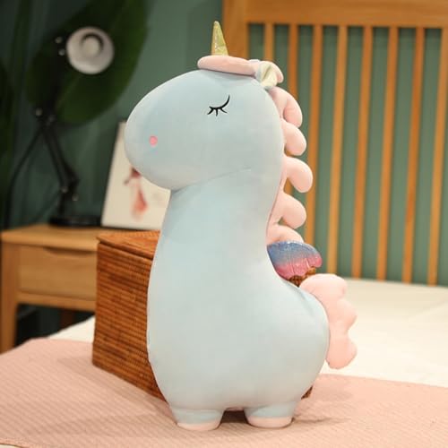 Ueiwffzo Einhorn Kuscheltier, Niedliche Einhorn Plüschtier Stofftier Plüsch Baby Spielzeug, Einhorn Plüschkissen Plüschpuppe Spielzeug Geschenk Für Kinder Mädchen (30cm,Blau) von Ueiwffzo