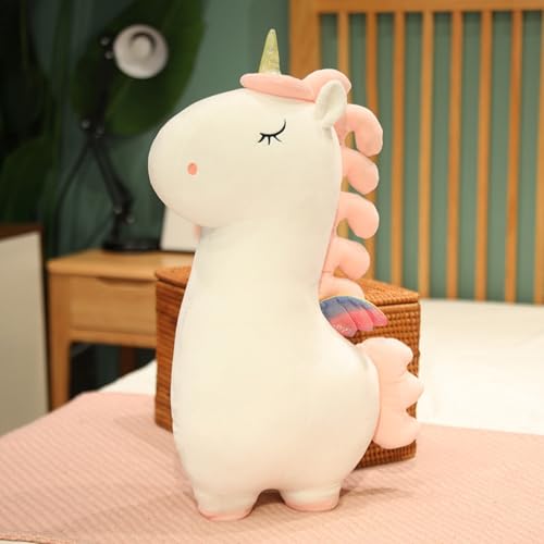Ueiwffzo Einhorn Kuscheltier, Niedliche Einhorn Plüschtier Stofftier Plüsch Baby Spielzeug, Einhorn Plüschkissen Plüschpuppe Spielzeug Geschenk Für Kinder Mädchen (30cm,Weiß) von Ueiwffzo
