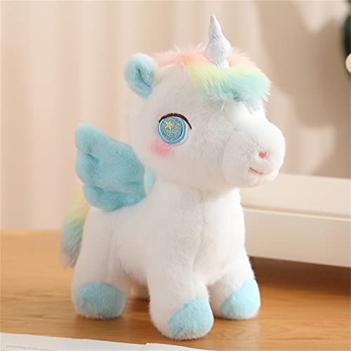 Ueiwffzo Einhorn Kuscheltier, Süßes Regenbogen Schmetterling Einhorn Plüschtier Stofftier Kissen Plüschkissen Plüschpuppe Baby Plüsch Spielzeug Geschenk für Mädchen (50cm,Blau) von Ueiwffzo