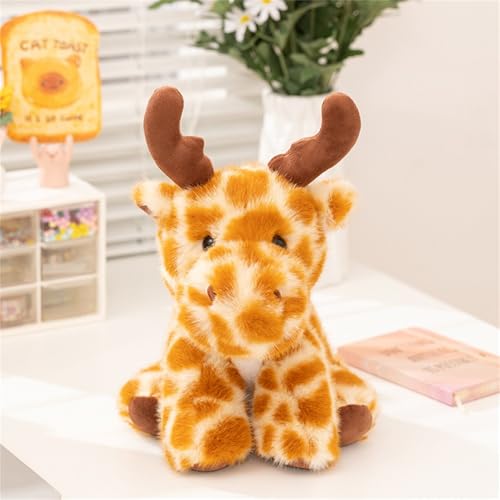Ueiwffzo Elch Kuscheltier, Kawaii Hirsch Plüschtier Stofftier Niedliche Elch Plüschpuppe Kinder Spielzeug, Kuscheltier Plüsch Baby Kinder (28cm,Orange) von Ueiwffzo