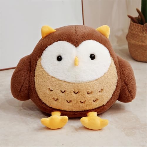 Ueiwffzo Eule Kuscheltier 30cm Weiches PlüschKissen Tier Stofftier Eule Plüschtier, Plüsch Eule Spielzeug, Geschenke für Kinder (Braun) von Ueiwffzo