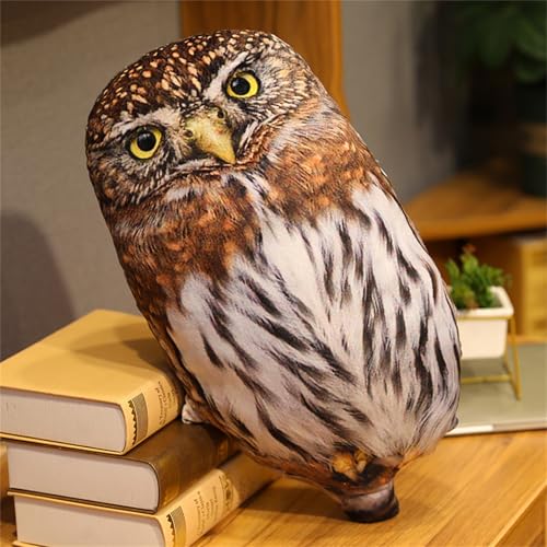 Ueiwffzo Eule Plüschtier Zierkissen Kuschelkissen Kinder, Simuliert Eule Kuscheltier, Stofftier Weiche Kuscheltiere Kinderkissen Flauschige Kissen Plüschtiere Geschenk für Kinder (A) von Ueiwffzo
