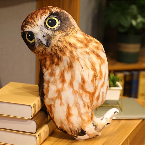 Ueiwffzo Eule Plüschtier Zierkissen Kuschelkissen Kinder, Simuliert Eule Kuscheltier, Stofftier Weiche Kuscheltiere Kinderkissen Flauschige Kissen Plüschtiere Geschenk für Kinder (C) von Ueiwffzo