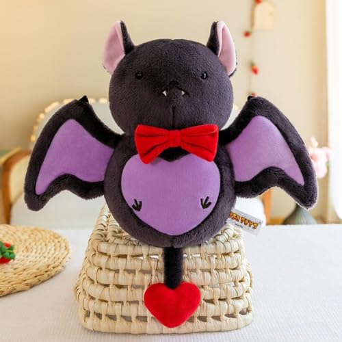 Ueiwffzo Fledermaus Kuscheltier, Fledermaus Halloween Kuscheltier Halloween Deko Plüsch Puppe Fledermaus Gefüllte Plush Spielzeug for Mädchen Jungen Geburtstag Halloween (33cm,Schwarz) von Ueiwffzo