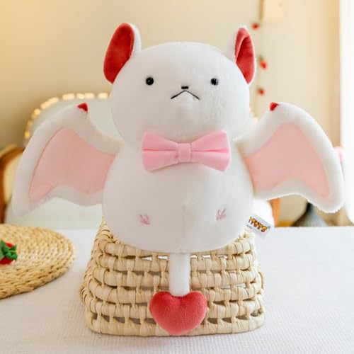 Ueiwffzo Fledermaus Kuscheltier, Fledermaus Halloween Kuscheltier Halloween Deko Plüsch Puppe Fledermaus Gefüllte Plush Spielzeug for Mädchen Jungen Geburtstag Halloween (33cm,Weiß) von Ueiwffzo