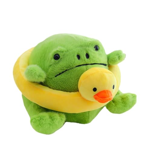 Ueiwffzo Frösch Kuscheltier Cartoons Schwimmkreis Sommer Plüschtier Kinder Plüsch Spielzeug, Flauschiges Stofftier Dekokissen Kinder Geschenke (30cm) von Ueiwffzo