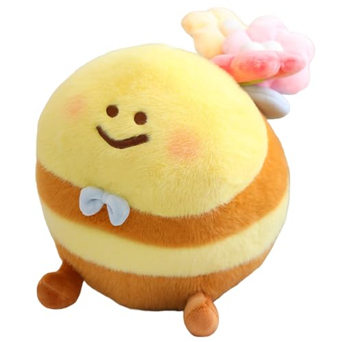 Ueiwffzo Honigbiene Blumen Kuscheltier, Niedliche Weiche Honigbiene Plüschtier Kinder, Plüsch Stofftier Honigbiene Spielzeug Geschenke für Kinder (28cm,Blumensträuße) von Ueiwffzo