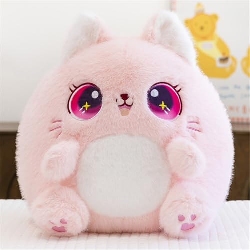 Ueiwffzo Katzen Plüschtier Kuschelkissen Kinder, Kuscheltier Plüschpuppen Niedlich Plush Katzen Spielzeug Stofftier zum Kuscheln und Spielen Geschenk für Kinder (45cm,Rosa) von Ueiwffzo