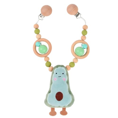 Ueiwffzo Kinderwagen Kette für Babys, Wolken Kinderwagen Kinderwagenkette mit Plüschtier Anhänger Dinosaurier, Kette Kinderwagen Zubehör Spielzeug für Babys Junge Mädchen (Avocado) von Ueiwffzo