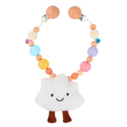 Ueiwffzo Kinderwagen Kette für Babys, Wolken Kinderwagen Kinderwagenkette mit Plüschtier Anhänger Dinosaurier, Kette Kinderwagen Zubehör Spielzeug für Babys Junge Mädchen (Wolke) von Ueiwffzo