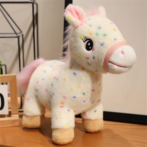 Ueiwffzo Kuscheltier 28cm Pferd Niedliche Plüschtier Stofftier Plüsch Kuschelige Plüschkissen Plüschpuppe Baby Spielzeug Geschenk für Kinder Mädchen (Beige) von Ueiwffzo